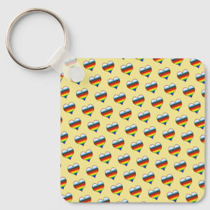 Chaveiro do Padrão do Coração Arco-Íris