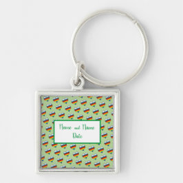 Chaveiro do Padrão do Coração Arco-Íris