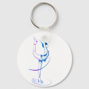 Chaveiro do patinagem artística da mulher