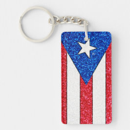 Chaveiro do retângulo de bandeira Porto Rico com b