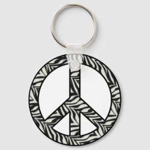 Chaveiro do sinal de paz do impressão da zebra