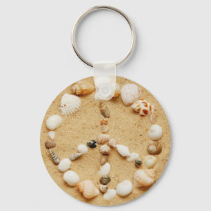 Chaveiro do sinal de paz do Seashell