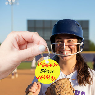 Chaveiro do softball de Personalizable