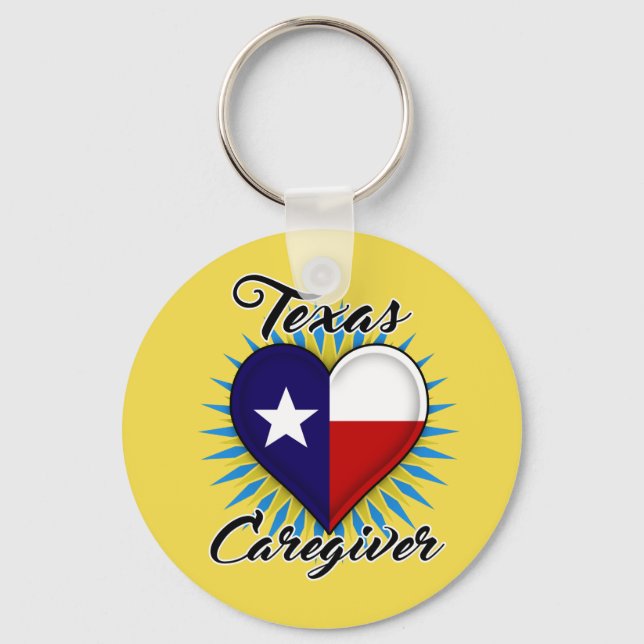 Chaveiro do Texas Caregiver (fundo amarelo) (Frente)