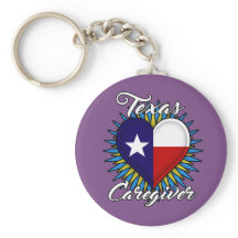 Chaveiro do Texas Caregiver (fundo roxo)