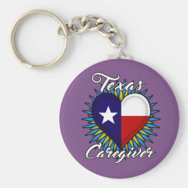 Chaveiro do Texas Caregiver (fundo roxo)