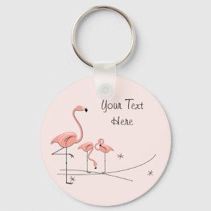 Chaveiro Do texto cor-de-rosa do trio 4 do flamingo