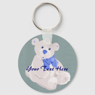 Chaveiro do urso azul e branco