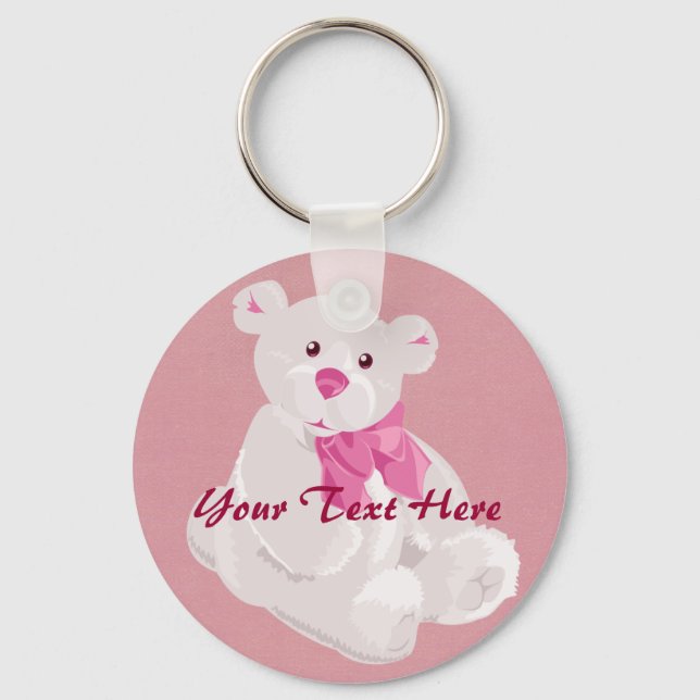 Chaveiro do Urso Branco e Rosa (Frente)