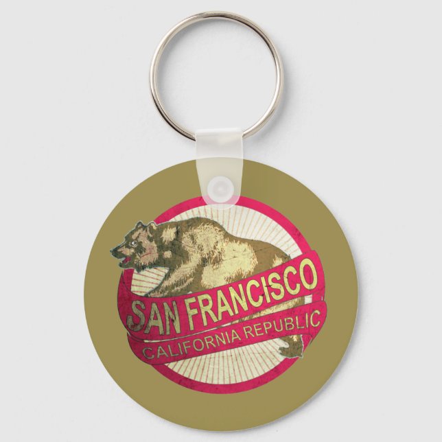 Chaveiro do urso vintage da Califórnia em São Fran (Frente)