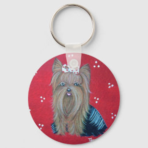 Chaveiro do vermelho de Yorkie
