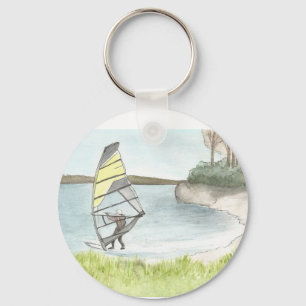 chaveiro do watercolour do windsurfer
