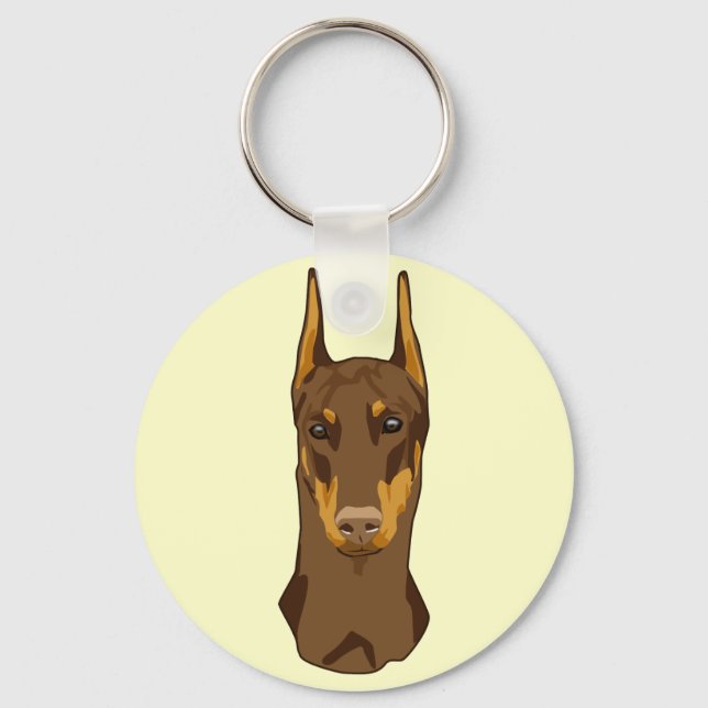 Chaveiro Doberman Head, Red (Frente)