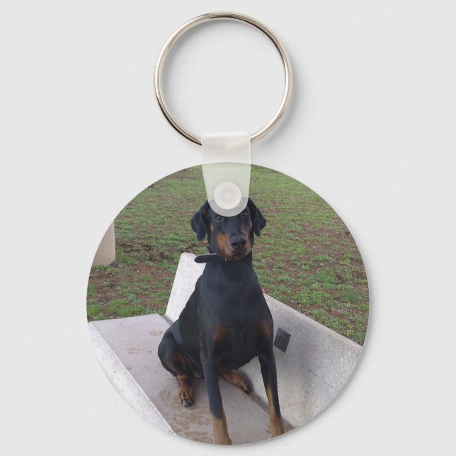 Chaveiro doberman pincher sentado (Frente)