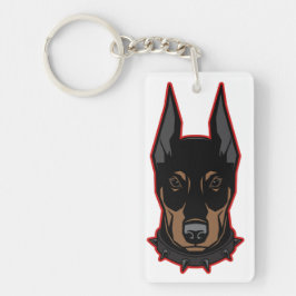 Chaveiro Doberman Pinscher Black & Red Dobermann