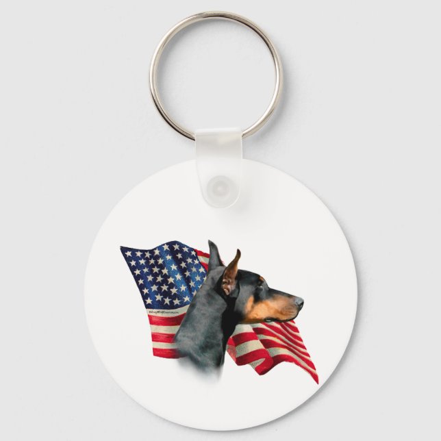 Chaveiro Doberman Pinscher Flag (Frente)