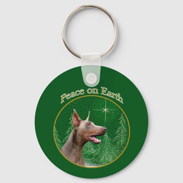 Chaveiro Doberman Pinscher (isabella) Peace (Frente)