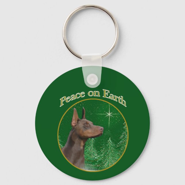 Chaveiro Doberman Pinscher Peace (Frente)