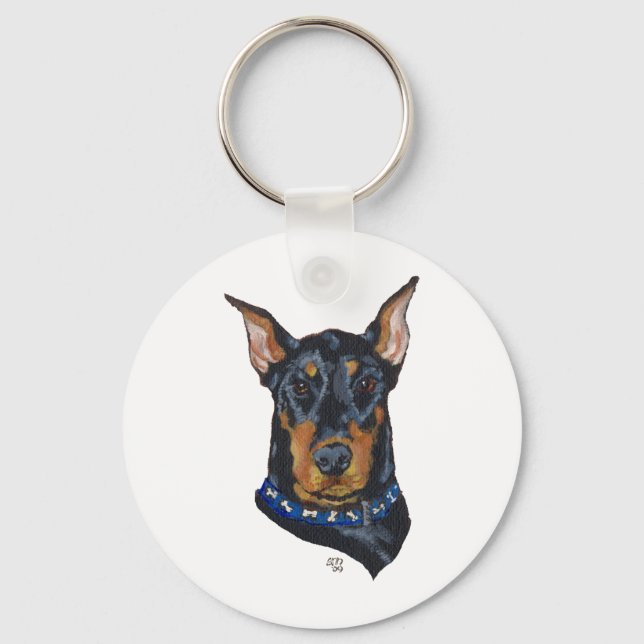 Chaveiro Doberman Pinscher Preto (Frente)