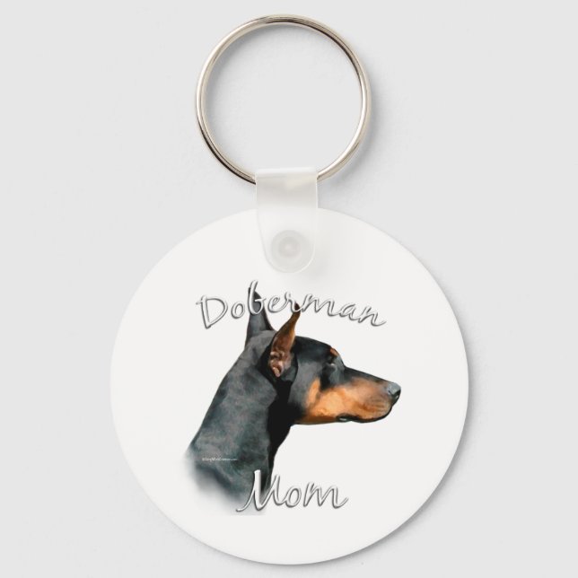 Chaveiro Doberman Pinscher (preto) Mãe 2 (Frente)
