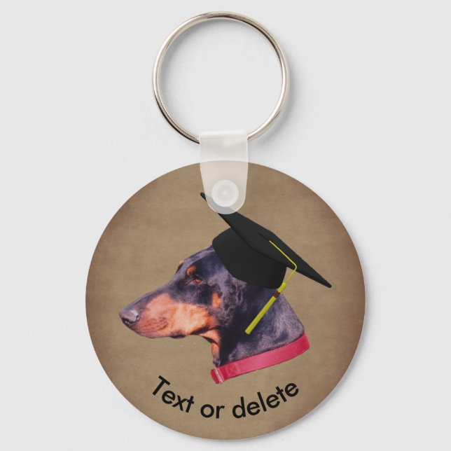 Chaveiro Doberman The Graduate Funny Dog Personalized (Frente)