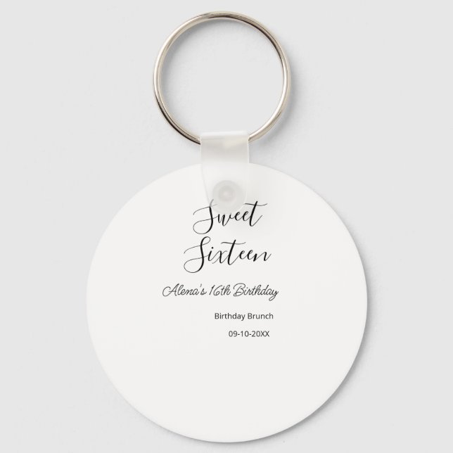 Chaveiro Doce, 16 anos, almoço de 16 anos, nome d (Frente)