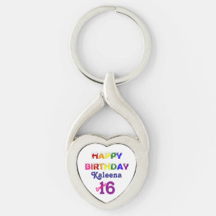 Chaveiro Doce 16 do feliz aniversario com seu nome