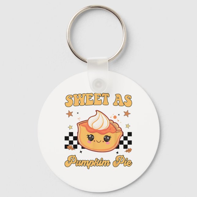 Chaveiro Doce Como Torta De Abóbora Divertido Dia De Ação D (Frente)