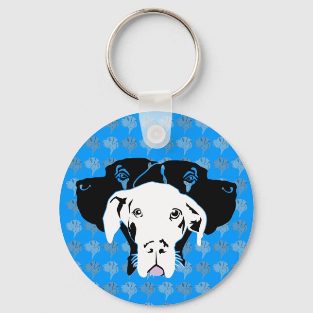Chaveiro Doce Dogue Alemão branco (Frente)