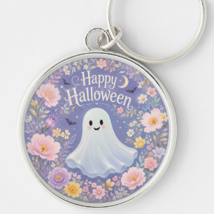 Chaveiro Doce Encanto Floral de Fantasma de Halloween