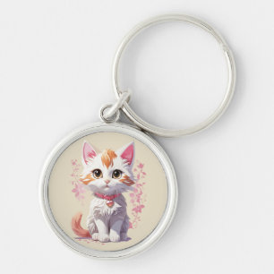 Chaveiro Doce Gato Kawaii com Olhos Grandes