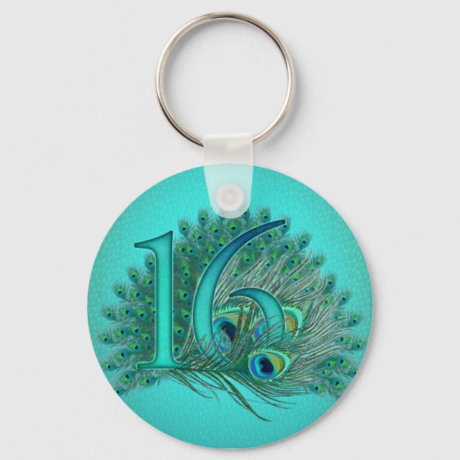 Chaveiro doce número de 16 anos decorado (Frente)