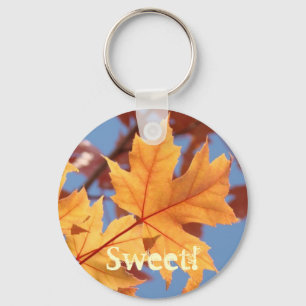 Chaveiro Doce! pulseira de chave Folhas de Outono Laranja C