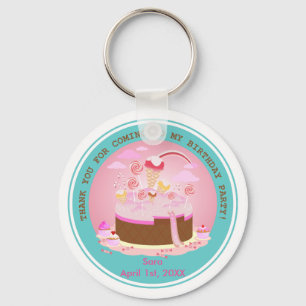 Chaveiro Doces e bolo de chocolate para festa de aniversári