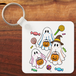 Chaveiro Doces Fantasmas Assustadores de Halloween & Truque