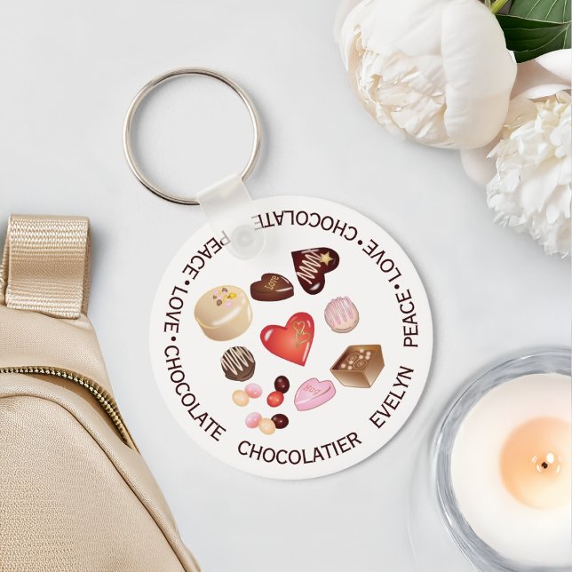 Chaveiro Doces personalizados de chocolate com amor à paz (Criador carregado)