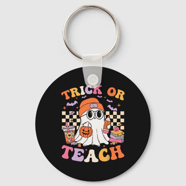Chaveiro Docinho De Halloween Ou Café Fantasma De Ensino (Frente)