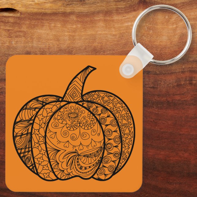 Chaveiro Dodores de Halloween Boho mandala bombeiros outono (Verso)