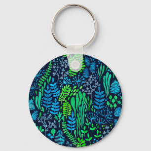 Chaveiro Dodores florais de aquarela fundo escuro