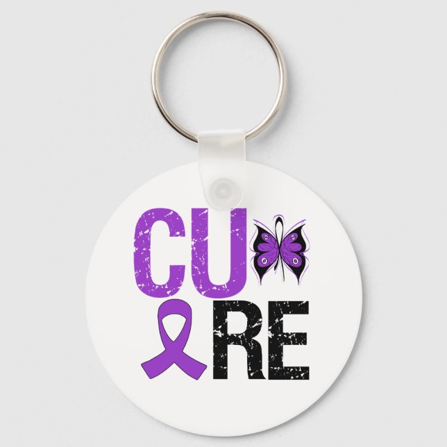 Chaveiro Doença de Alzheimer da Borboleta CURE (Frente)