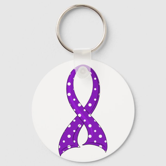 Chaveiro Doença de Crohn Roxo-bolinhas (Frente)