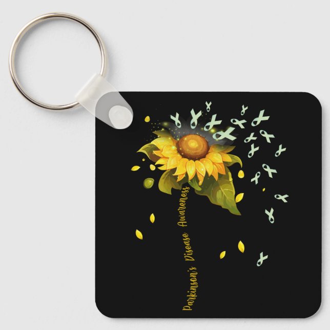 Chaveiro Doença de Parkinson Sensibilização Sunflower Ribbo (Frente)