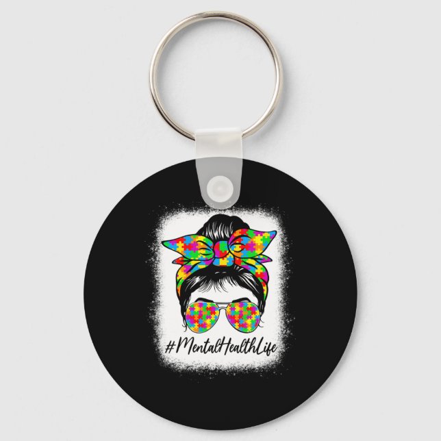 Chaveiro Doença Mental Mulheres Que Apoiam Autismo Aw (Frente)