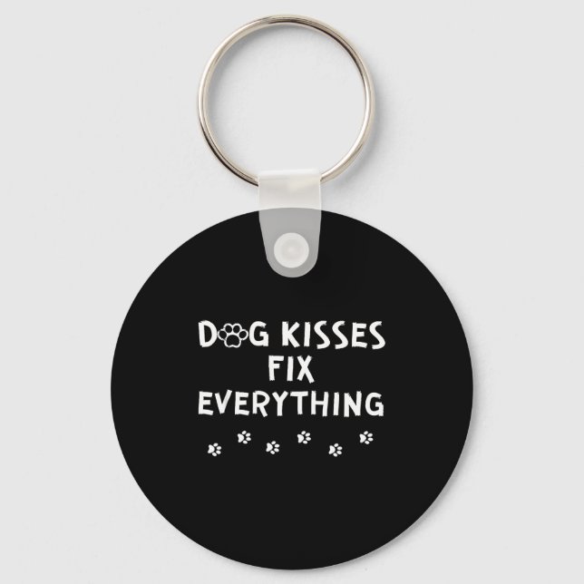 Chaveiro Dog Kisses Fix Everything  (Frente)