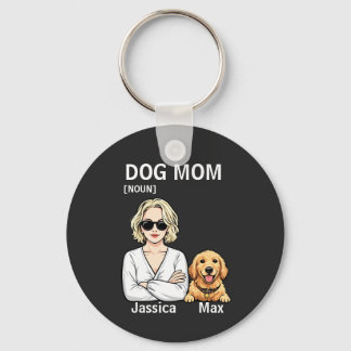 Chaveiro Dog Mom Portrait With Golden Retriever Art