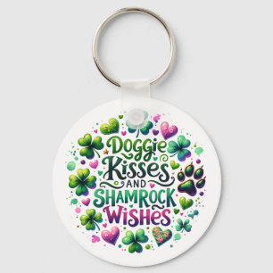 Chaveiro Doggie Kiss e Shamrock Desejos