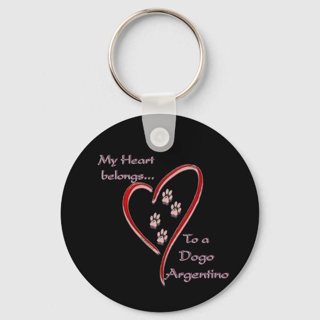 Chaveiro Dogo Argentino Heart Pertence (Frente)