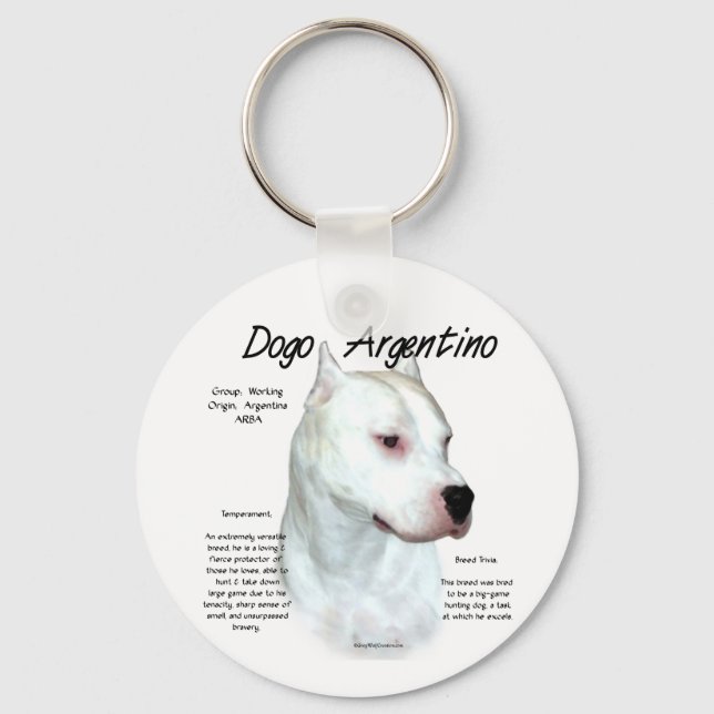 Chaveiro Dogo Argentino History Design (Frente)