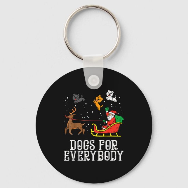 Chaveiro Dogs For Everybody Santa Funny Christmas Xmas  (Frente)