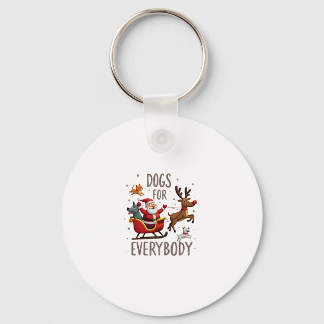 Chaveiro Dogs For Everybody Santa Funny Christmas Xmas (1) (Frente)